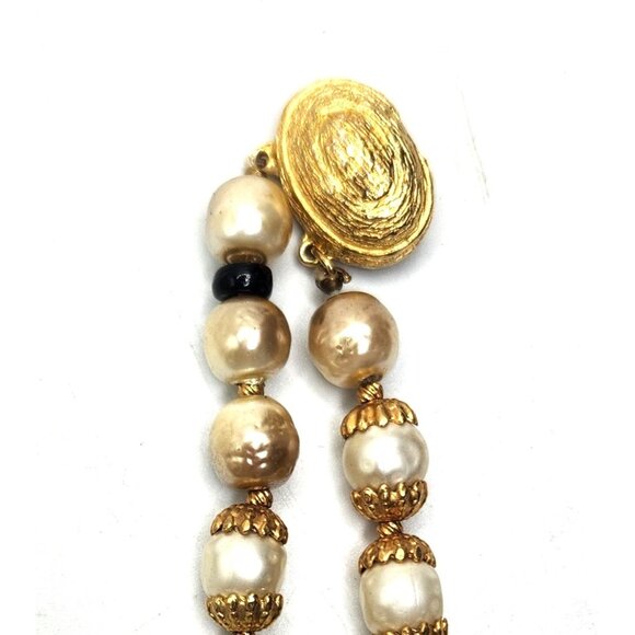 Vintage Double Strand Faux Pearl Necklace With Accent Beads - Picture 4 of 4